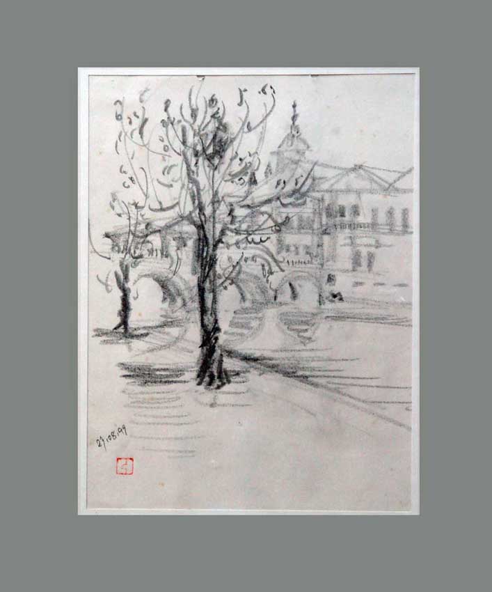 Accueil : portfolio dessin,carnet de voyage, sketching book,Chavez Miño Douro Portugal ,mine de plomb sur papier